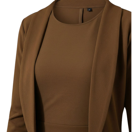 Chic Brown Blazer Dress Set – Effortlessly Sophisticated