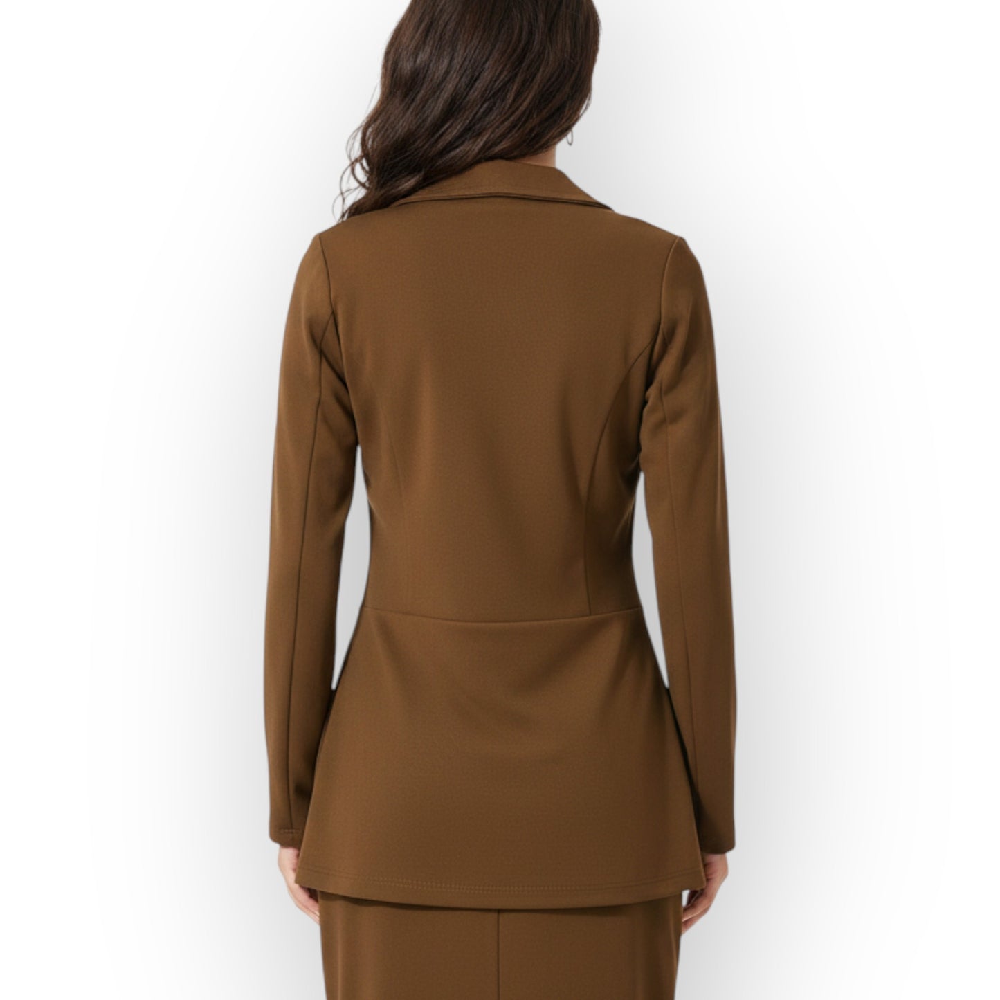 Chic Brown Blazer Dress Set – Effortlessly Sophisticated