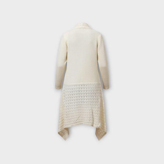 Ivory Draped Knit Cardigan