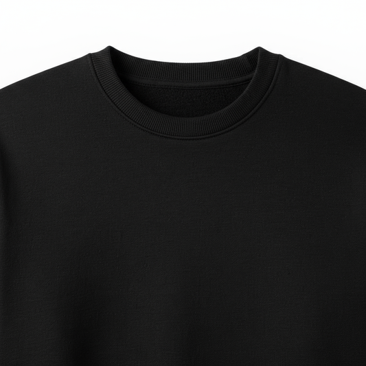 Jet Black Classic Crewneck Sweatshirt
