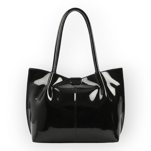 Glossy Black Tote Bag – Urban Shine Edition
