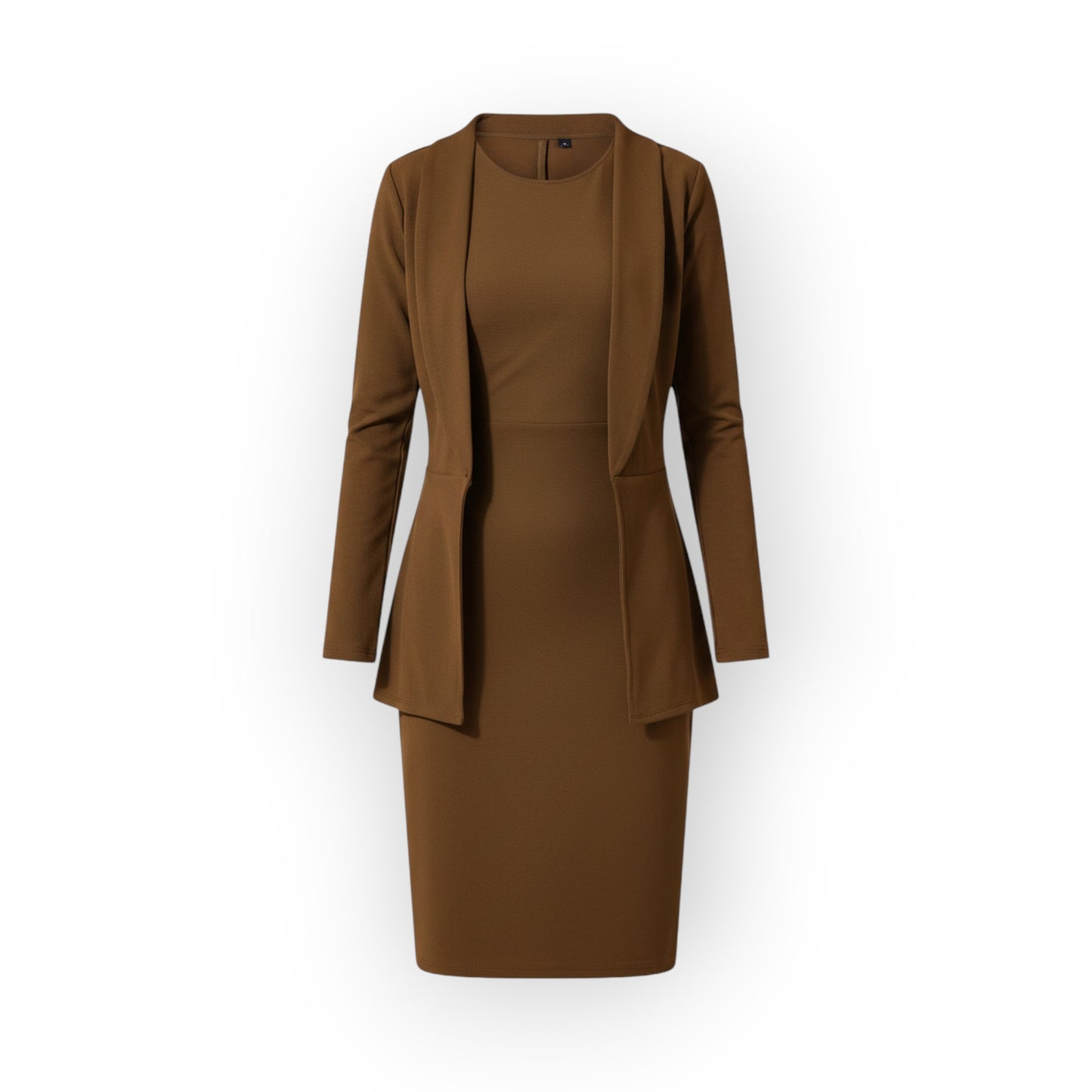 Chic Brown Blazer Dress Set – Effortlessly Sophisticated