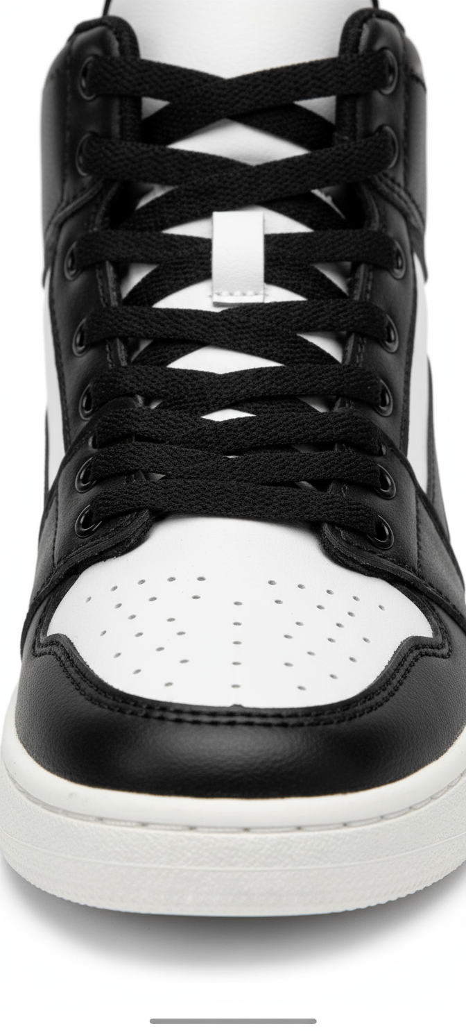Black & White High-Top Sneakers