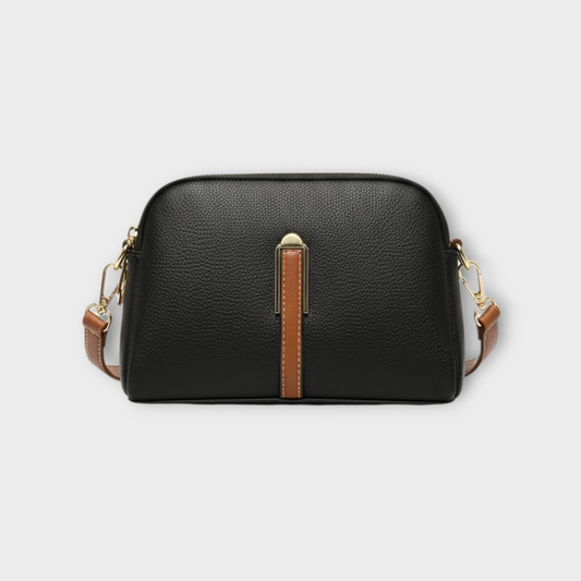 Black Faux Leather Sling Bag