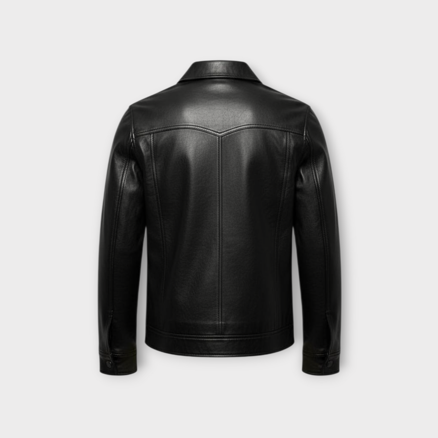 Evoque Paris Luxe Black Leather Shacket