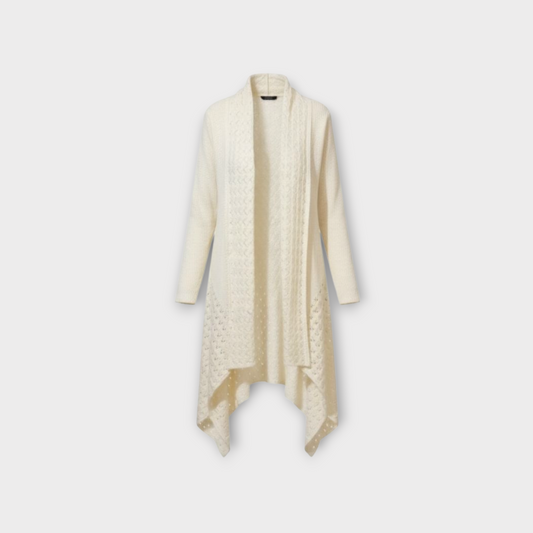 Ivory Draped Knit Cardigan