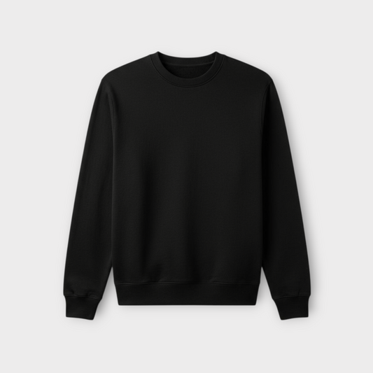 Jet Black Classic Crewneck Sweatshirt