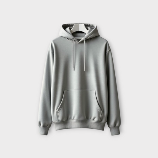 Grey Hoodie – Classic Fit, Soft Fenni-Texture Fleece