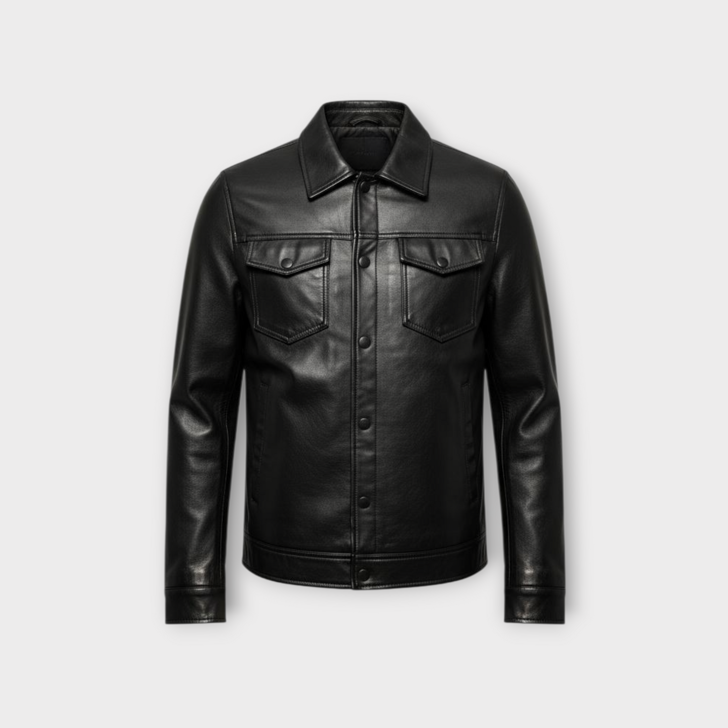Evoque Paris Luxe Black Leather Shacket