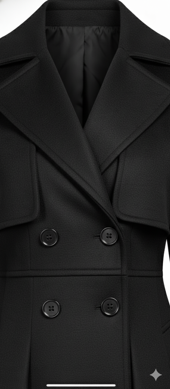 Black Longline Trench Coat