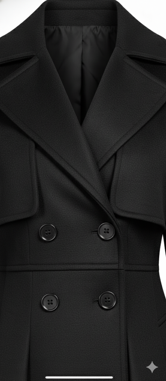 Black Longline Trench Coat