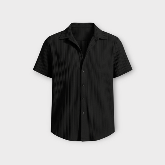 Pleated Short-Sleeve Shirt