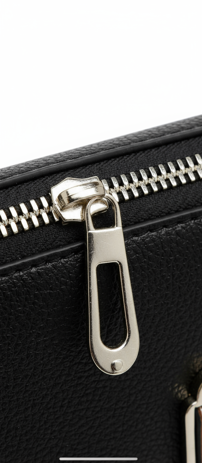 Black Faux Leather Sling Bag