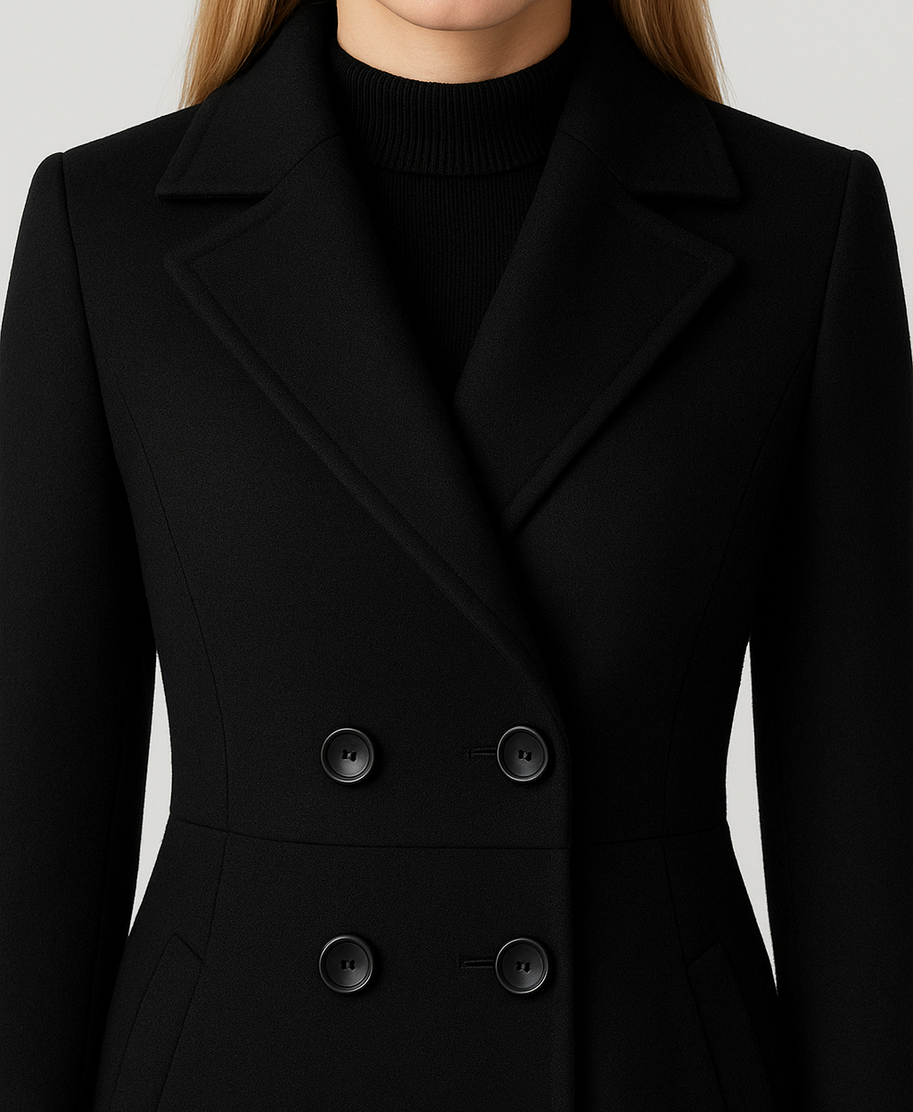 Black Fitted Long Coat