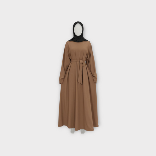 Luxe Belted Brown Abaya