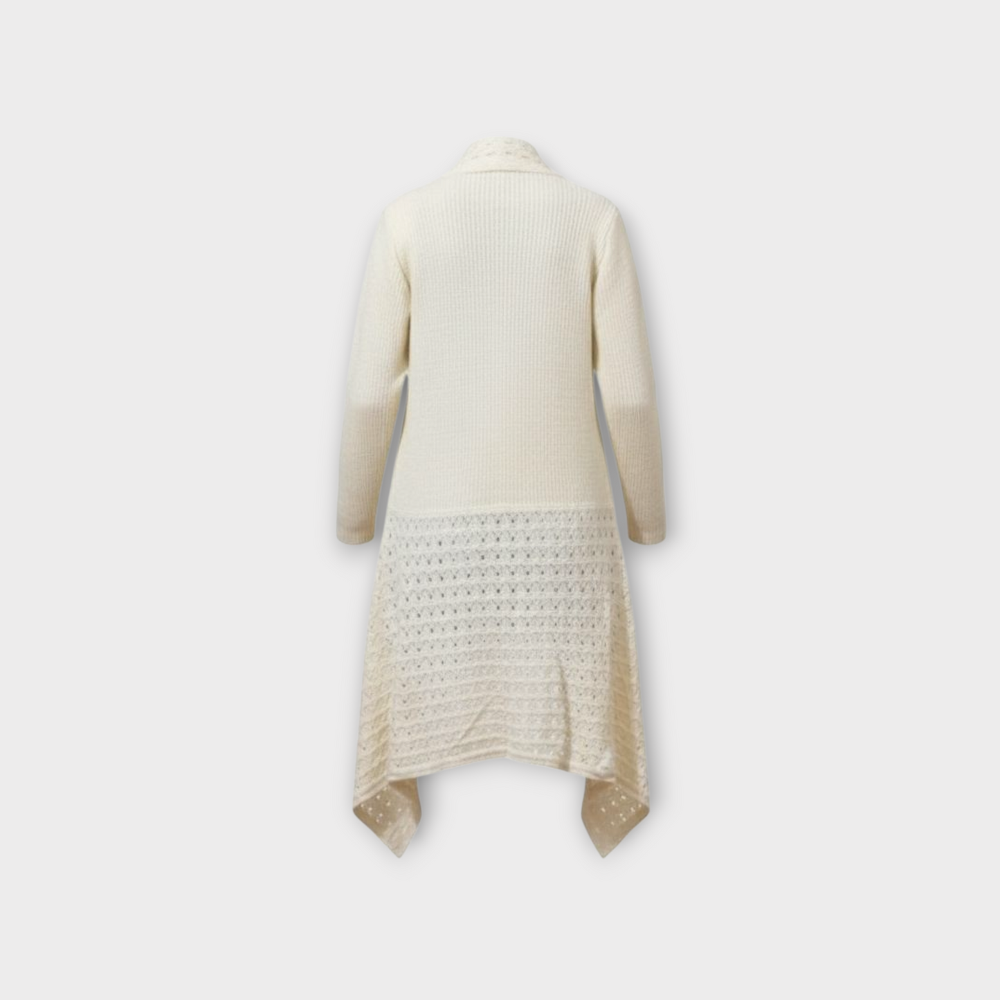Ivory Draped Knit Cardigan