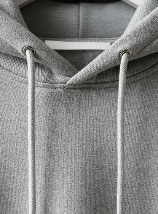 Grey Hoodie – Classic Fit, Soft Fenni-Texture Fleece