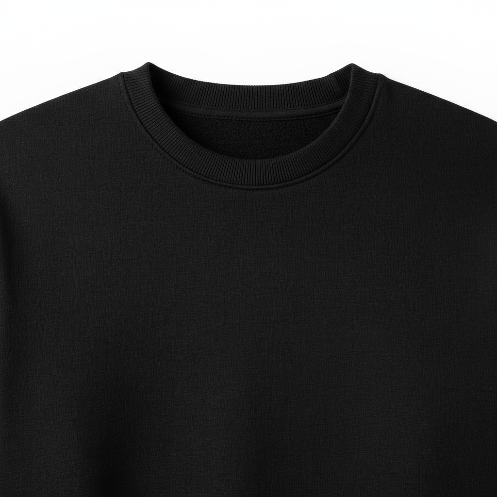 Jet Black Classic Crewneck Sweatshirt